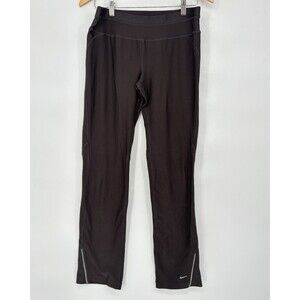 Nike Fit Dry Pants Womens Size Small Brown Straight Swoosh‎ Athletic Gym Yoga